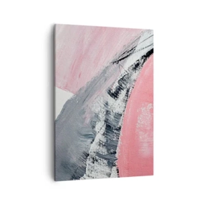 Bild auf Leinwand - Leinwandbild - Eine abstrakte Komposition in Rosa- und Grautönen. - 50x70cm - Passende Komposition - Moderne Wanddekoration für Wohnzimmer und Schlafzimmer ARTTOR