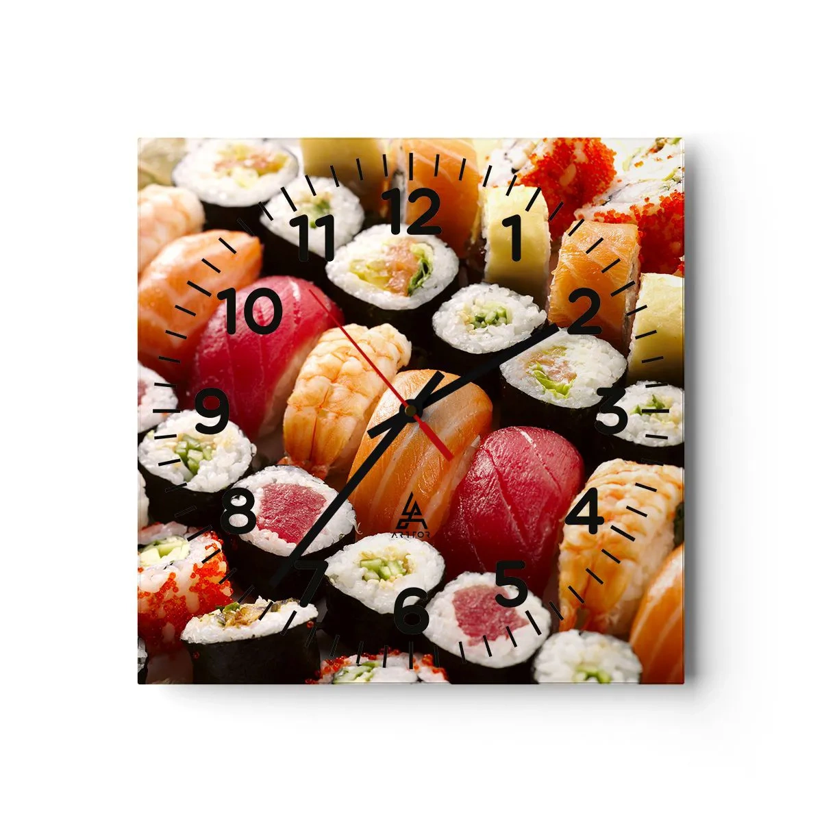 Wanduhr - Glasuhr - Farben und Aromen Asiens - 30x30 cm