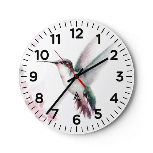 Wanduhr - Glasuhr - Im Flattern gehalten - 30x30 cm