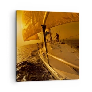 Bild auf Leinwand - Leinwandbild - Ein goldener Abend nach einem bunten Tag - 60x60 cm