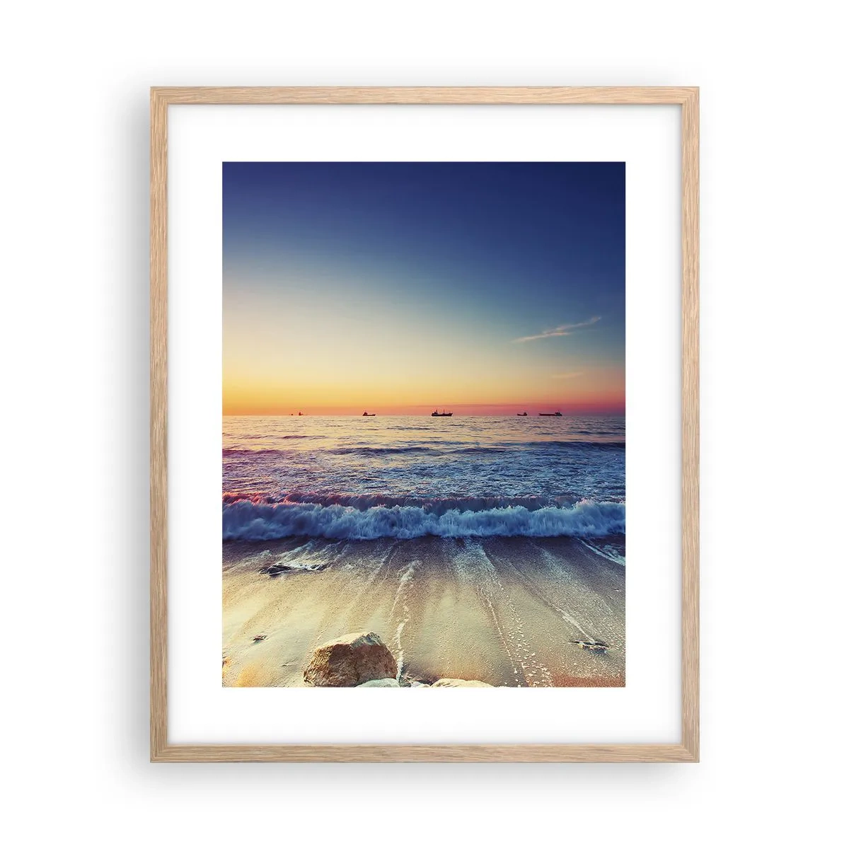 Poster in einem Rahmen aus heller Eiche - Was ist mit dem Horizont? - 40x50 cm