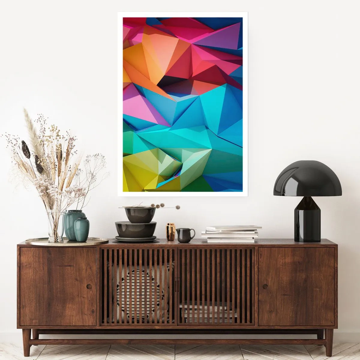 Poster - Regenbogen-Origami - 61x91 cm