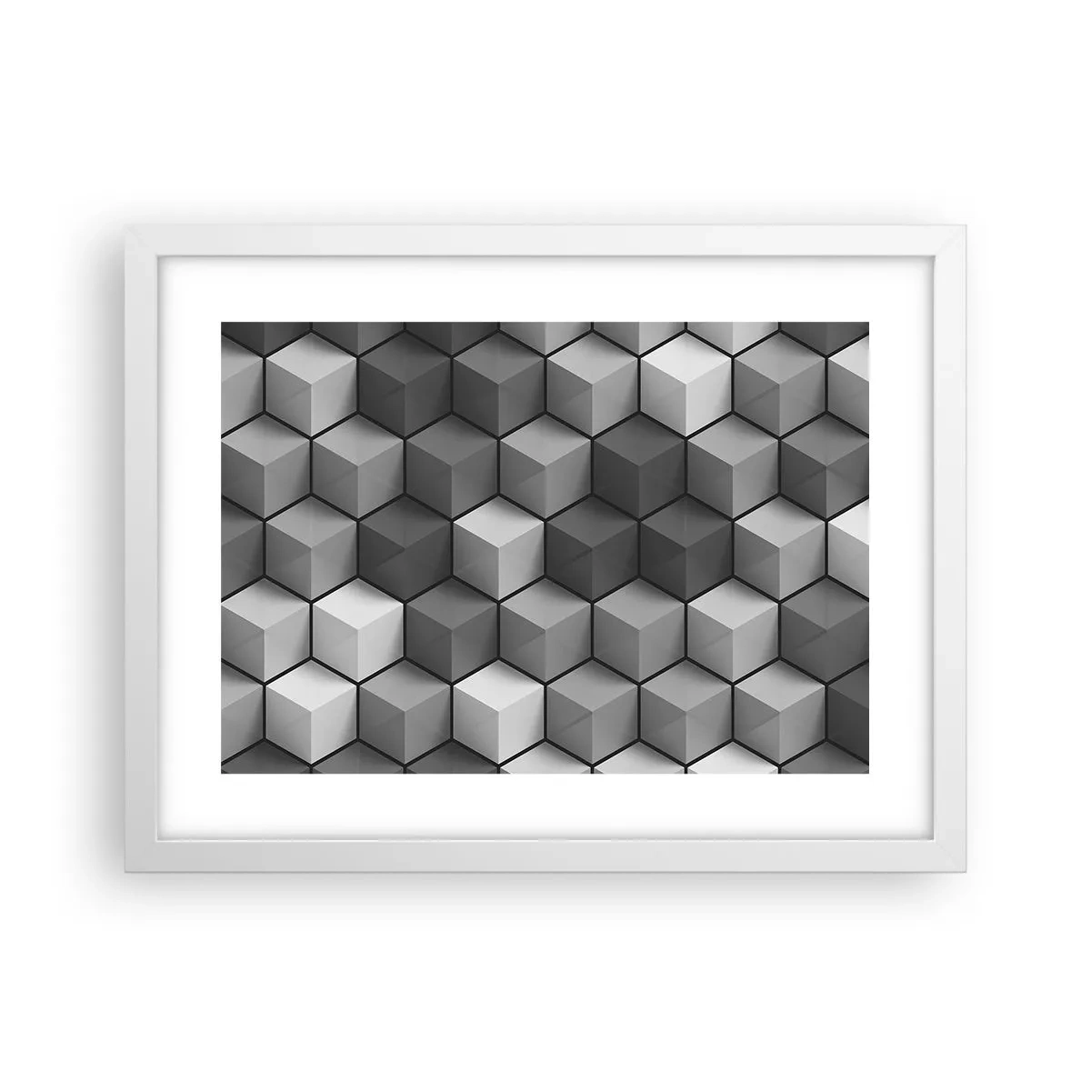 Poster in einem weißen Rahmen - Kubistisches Puzzle - 40x30 cm