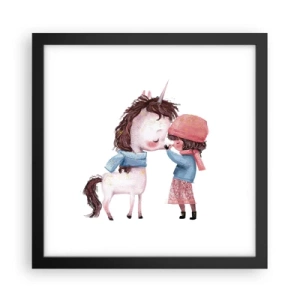 Poster in einem schwarzem Rahmen - Ein Wintermärchen - 30x30 cm