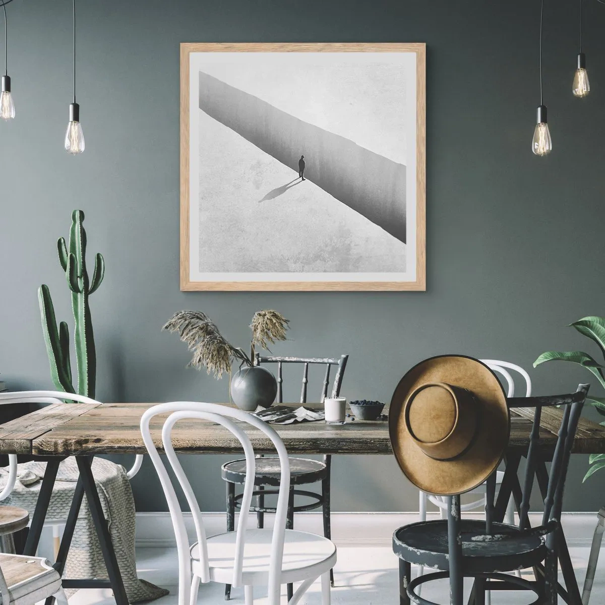 Poster in einem Rahmen aus heller Eiche - Klares Ziel - 50x50 cm