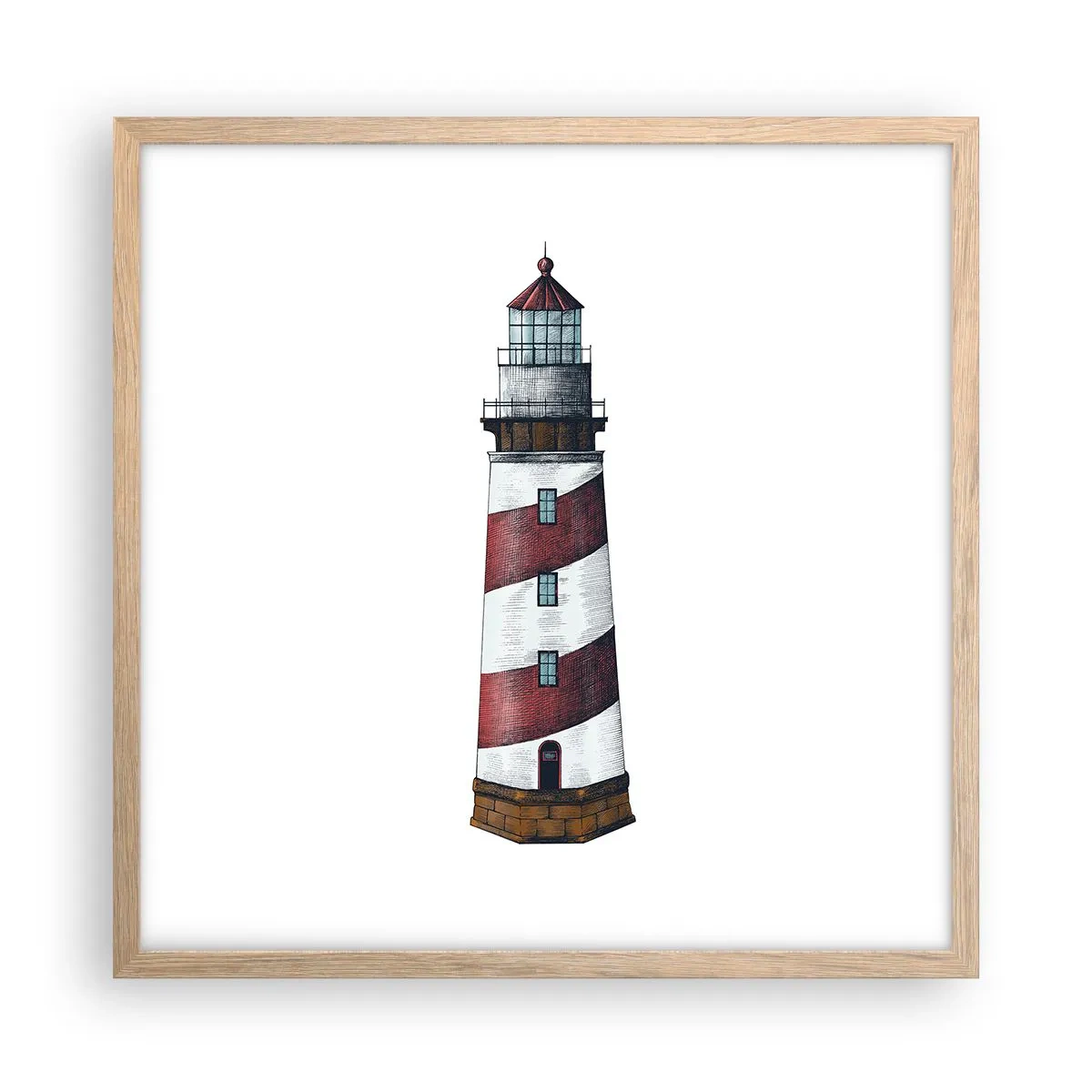 Poster in einem Rahmen aus heller Eiche - Immer auf der Hut - 50x50 cm