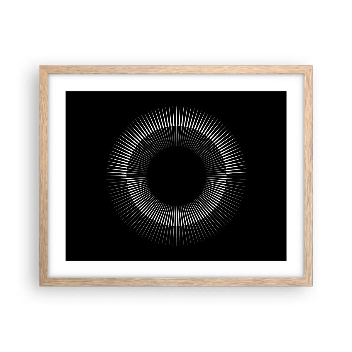 Poster in einem Rahmen aus heller Eiche - Schwarze Sonne - 50x40 cm