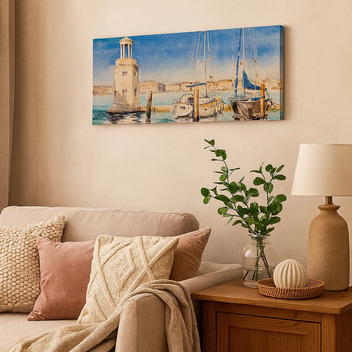 Bild auf Leinwand - Leinwandbild - Sonnige Lagune - 30x30 cm