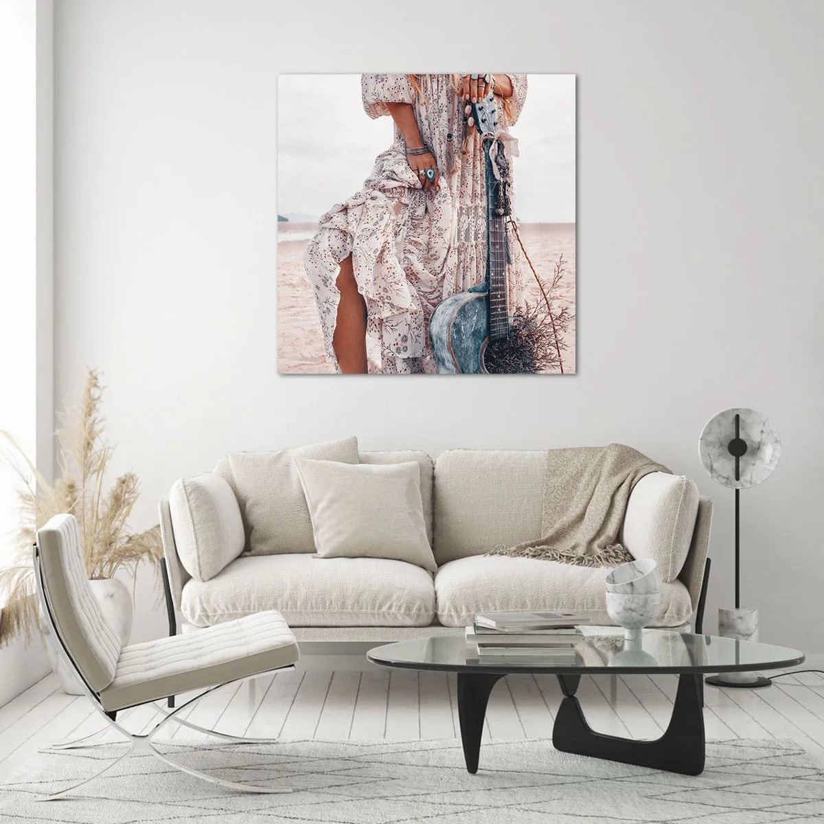 Glasbild - Bild auf glas - Kinderblumen auf dem Weg - 70x70 cm