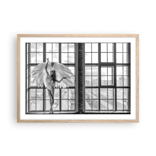 Poster in einem Rahmen aus heller Eiche - Stadt der Engel? - 70x50 cm