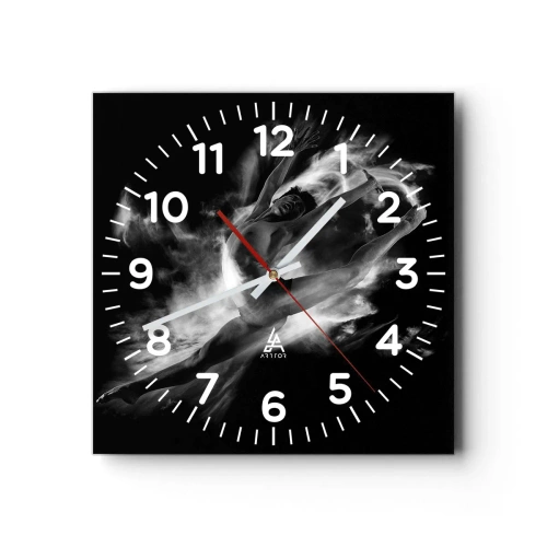 Wanduhr - Glasuhr - Im Flug hängen geblieben - 30x30 cm
