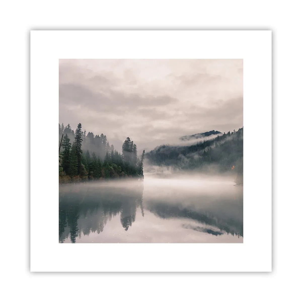 Poster - In Reflexion, im Nebel - 30x30 cm