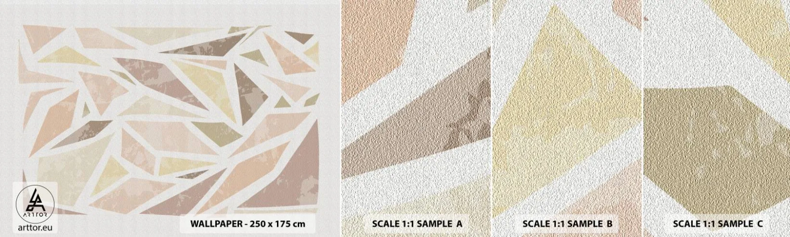 Fototapetenmuster Standard Eco - Buntglas-Komposition - Minimalismus, Pastell, Boho - 100x30 cm