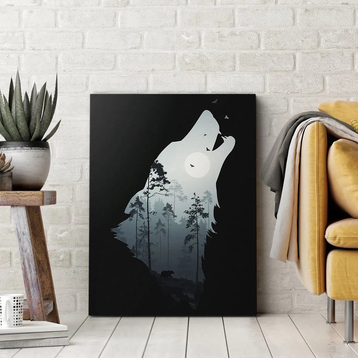 Bild auf Leinwand - Leinwandbild - Die Stimme der Waldnacht - 55x100 cm