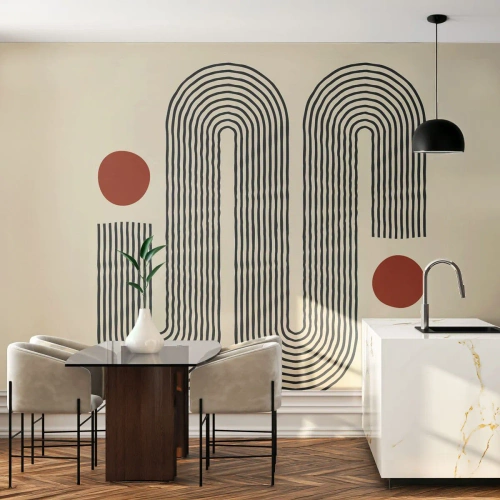 Fototapete Premium Sand - Vom Anfang bis zum Ende - Abstraktion, Grafik, Minimalismus - 500x350 cm