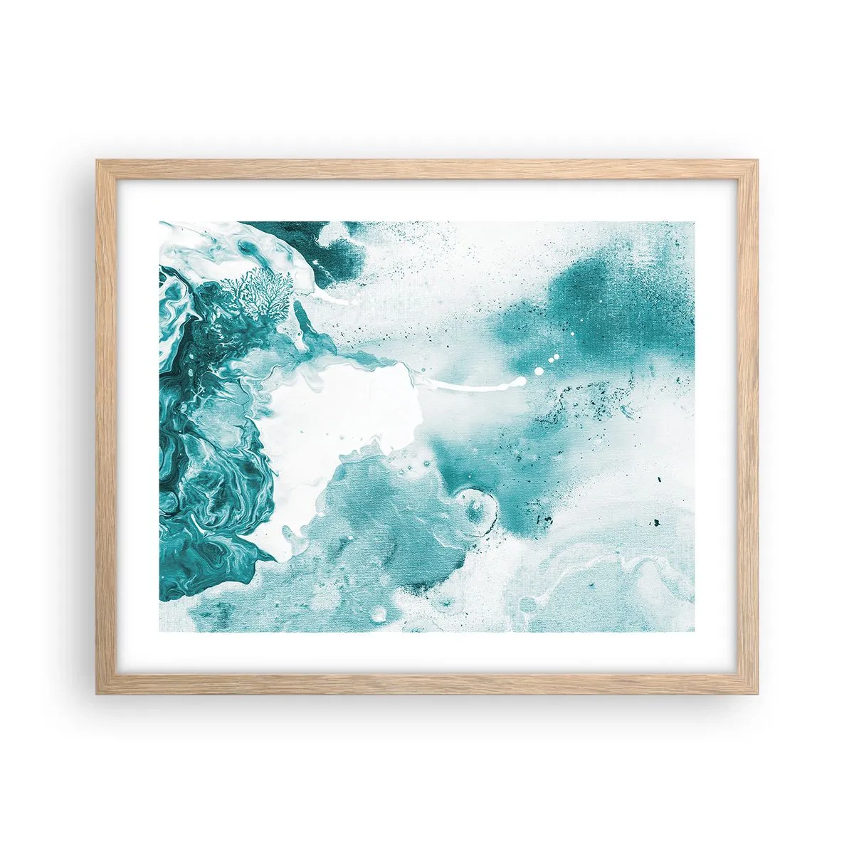 Poster in einem Rahmen aus heller Eiche - Morast von Blau - 50x40 cm