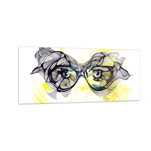 Glasbild - Bild auf glas - Durch blaue Brille - 100x40 cm