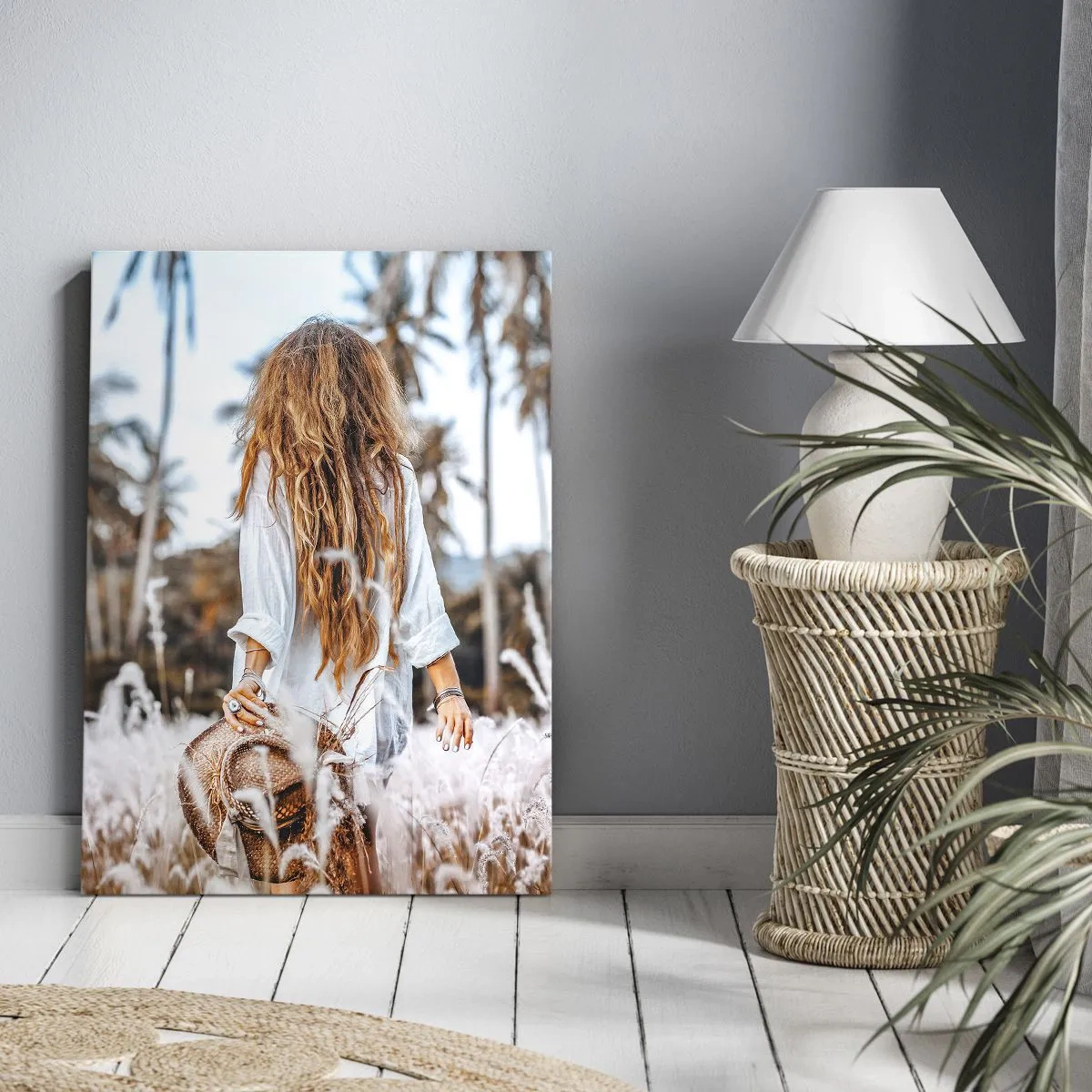 Bild auf Leinwand - Leinwandbild - Geboren aus Grasflaum - 55x100 cm