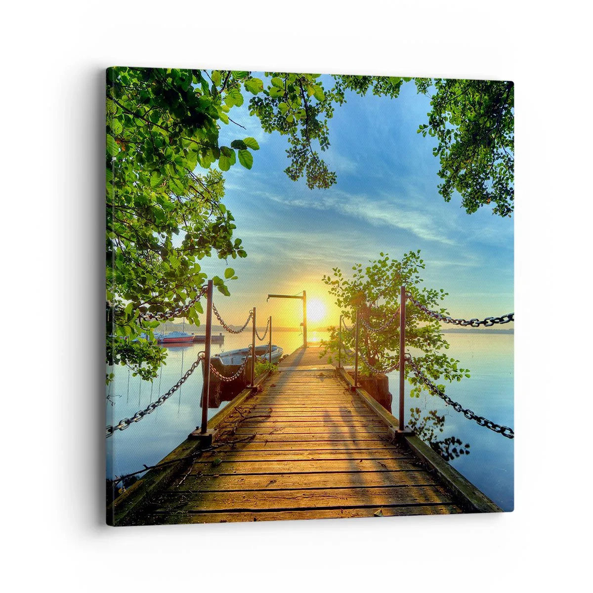 Bild auf Leinwand - Leinwandbild - Westen auf dem Wasser - 40x40 cm