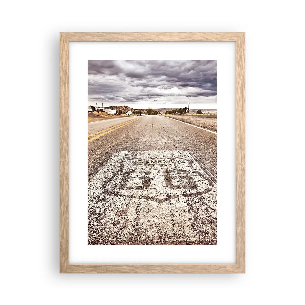 Poster in einem Rahmen aus heller Eiche - Mother Road - eine amerikanische Legende - 30x40 cm