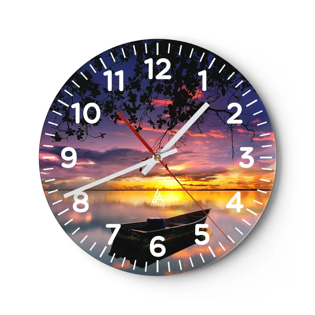 Wanduhr - Glasuhr - Du scheinst mitten am Himmel zu hängen... - 30x30 cm