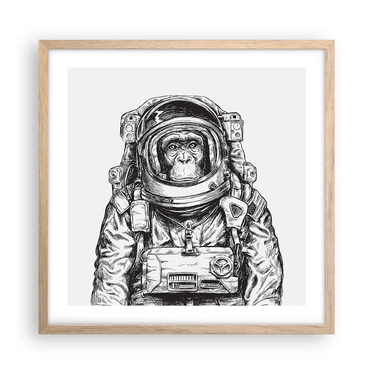 Poster in einem Rahmen aus heller Eiche - Alternative Evolution - 50x50 cm