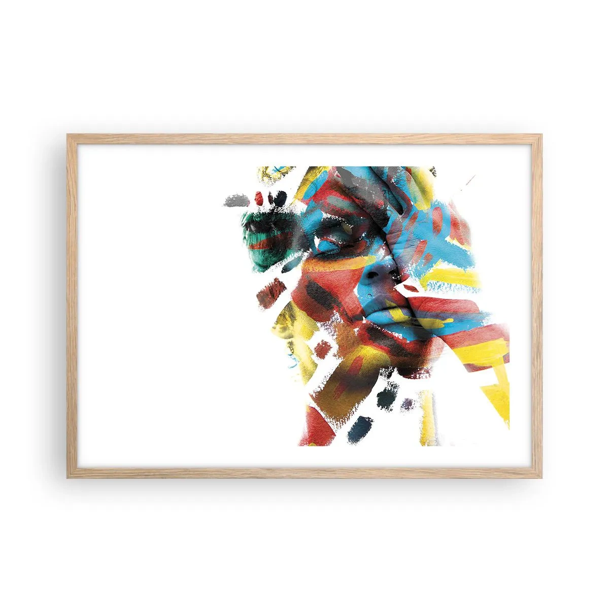 Poster in einem Rahmen aus heller Eiche - Eine bunte Persönlichkeit - 70x50 cm