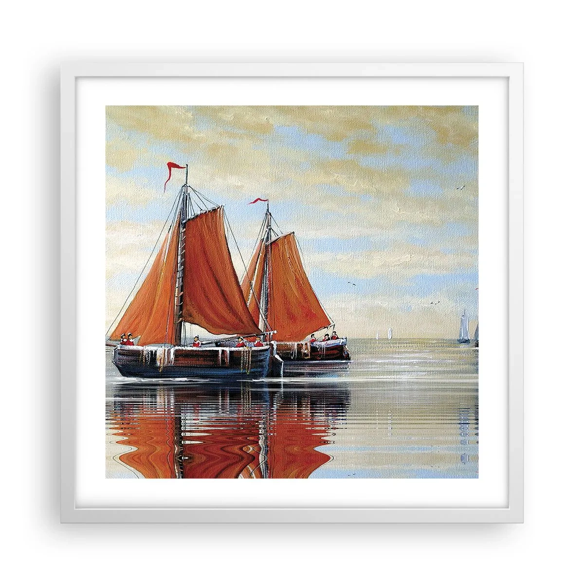 Poster in einem weißen Rahmen - Hey, Segel, Matrose ... - 50x50 cm