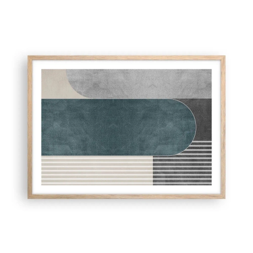 Poster in einem Rahmen aus heller Eiche - Komposition auf der Ebene - 70x50 cm