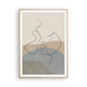 Poster in einem Rahmen aus heller Eiche - Wie ein Pinselstrich - 70x100 cm
