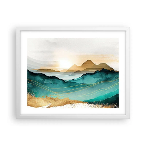 Poster in einem weißen Rahmen - Am Rande der Abstraktion – Landschaft - 50x40 cm