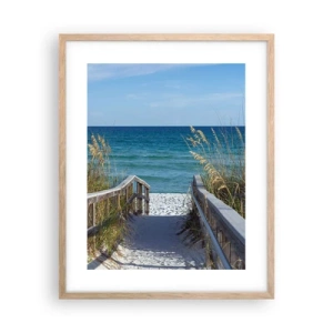 Poster in einem Rahmen aus heller Eiche - In der Sonne, im Wind - 40x50 cm