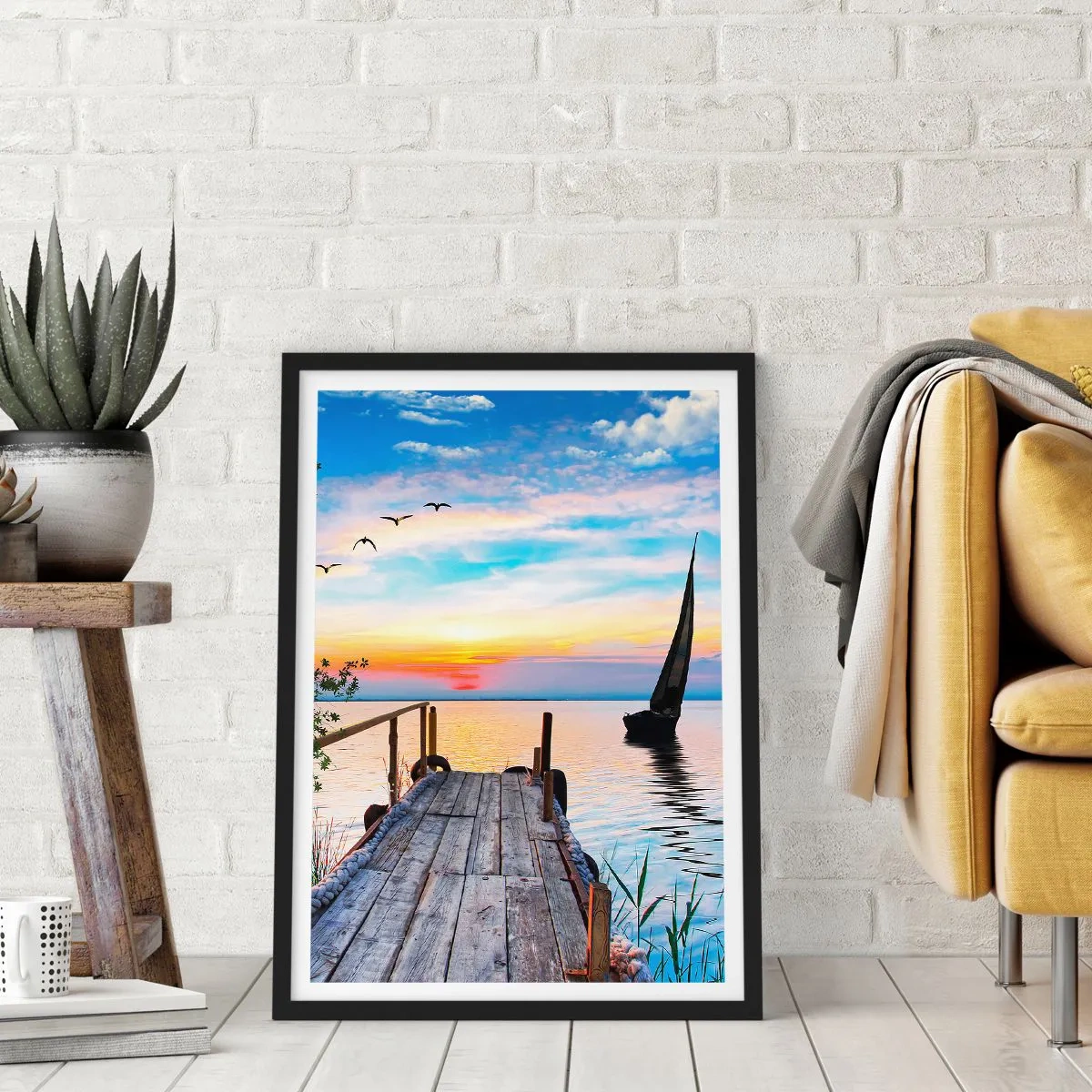 Poster in einem schwarzem Rahmen - Guten Abend - 30x40 cm