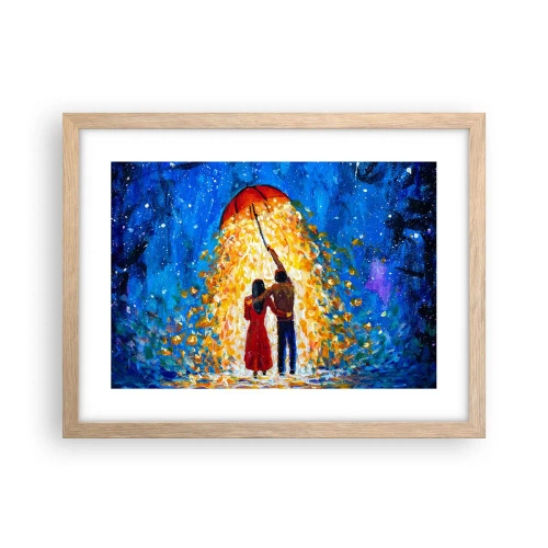 Poster in einem Rahmen aus heller Eiche - Zauber eines Regenabends? - 40x30 cm