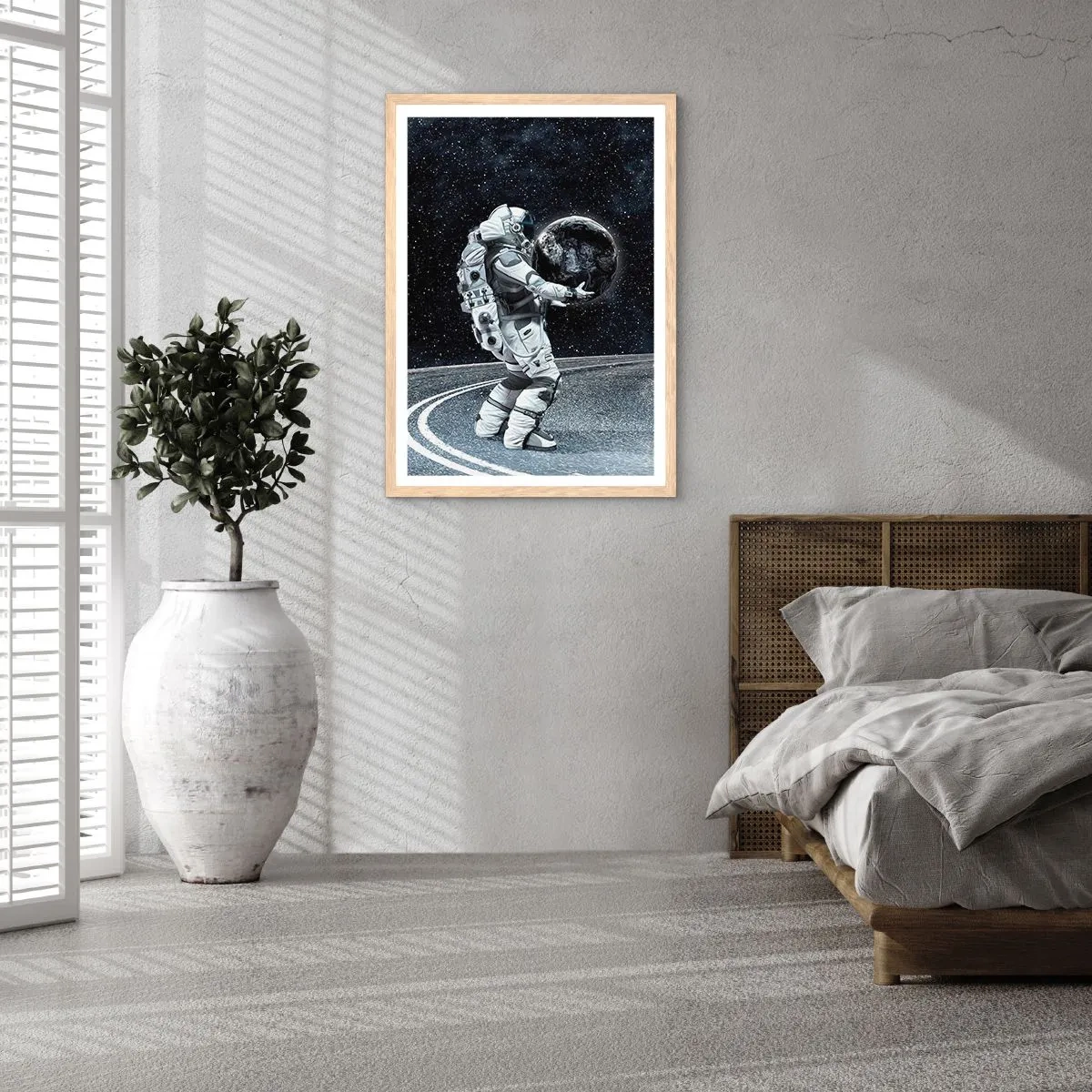 Poster in einem Rahmen aus heller Eiche - Auf der Milchstraße - 70x100 cm