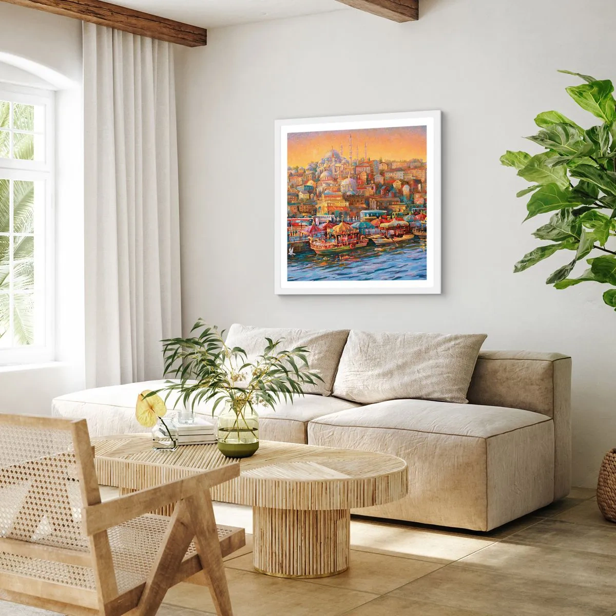 Poster in einem weißen Rahmen - Istanbuler Geschichte - 50x50 cm