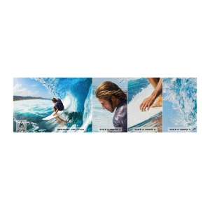 Fototapeten Muster Premium Sand - Tanzen mit den Wellen - Sport, Surfen, Surfbrett - 100x30 cm