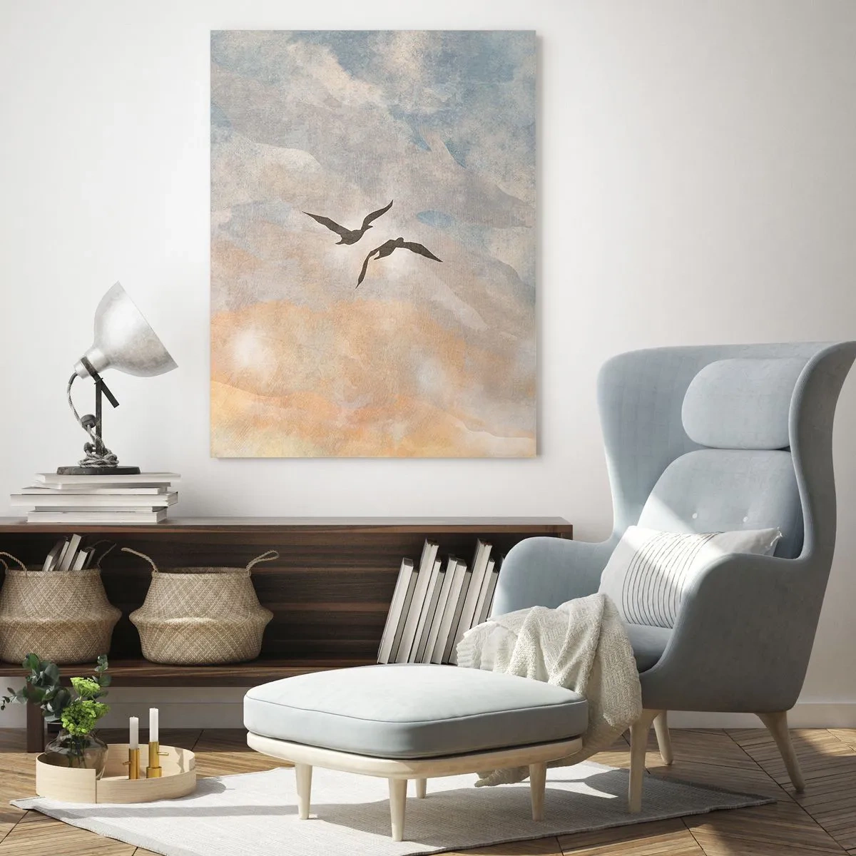 Glasbild - Bild auf glas - Himmeltanz - 70x100 cm