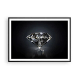 Poster in einem schwarzem Rahmen - Eine künstlerische Interpretation eines Diamanten auf dunklem Hintergrund - 100x70cm - Beste Freundin - Moderne Wanddekoration für Wohnzimmer und Schlafzimmer ARTTOR