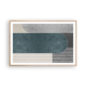 Poster in einem Rahmen aus heller Eiche - Komposition auf der Ebene - 91x61 cm