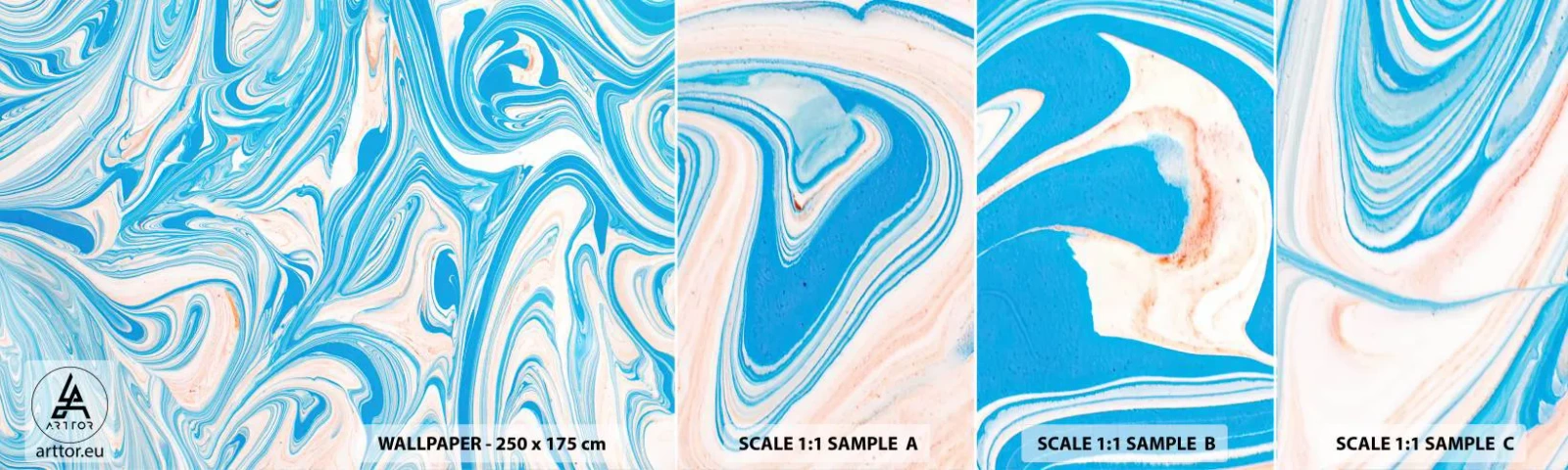 Fototapeten Muster Selbstklebend Deluxe Sticker - Sumpf in Türkis - Abstraktion, Stück, Modernes Muster - 100x30 cm