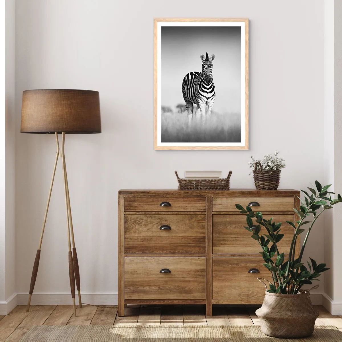 Poster in einem Rahmen aus heller Eiche - Die Welt ist doch schwarz-weiß - 50x70 cm