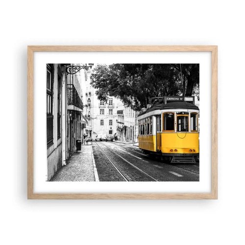 Poster in einem Rahmen aus heller Eiche - Und Fado im Hintergrund - 50x40 cm