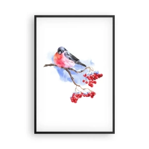 Poster in einem schwarzem Rahmen - Winter in Farbe - 61x91 cm