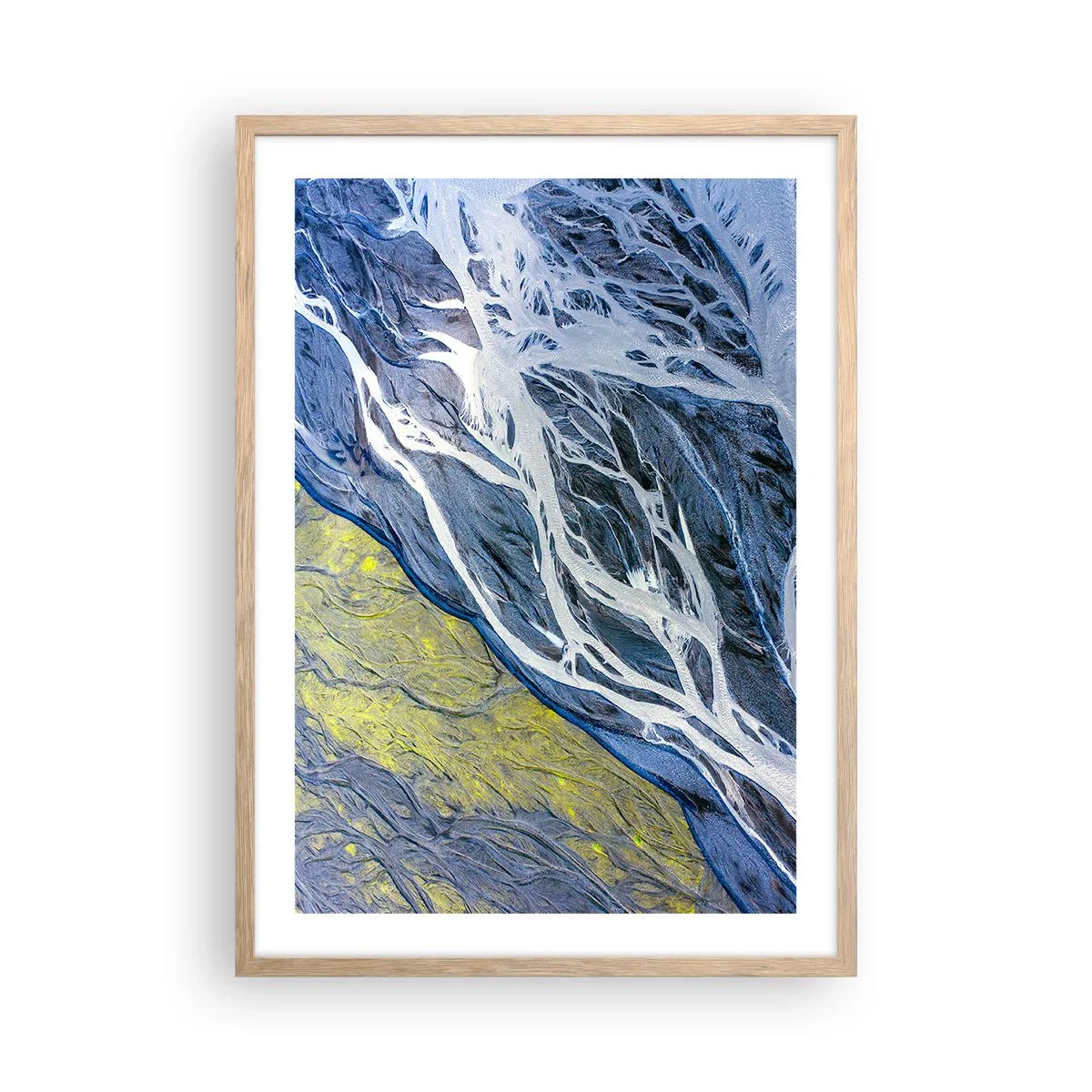 Poster in einem Rahmen aus heller Eiche - Felsmalereien der Natur - 50x70 cm