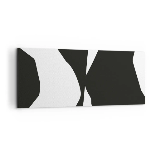 Bild auf Leinwand - Leinwandbild - Abstraktes Kontrastmuster in Schwarz und Weiß - 120x50cm - Positiv negativ - Moderne Wanddekoration für Wohnzimmer und Schlafzimmer ARTTOR