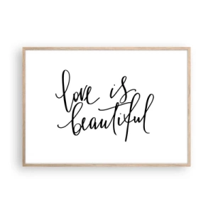 Poster in einem Rahmen aus heller Eiche - Lies und wiederhol - 100x70 cm