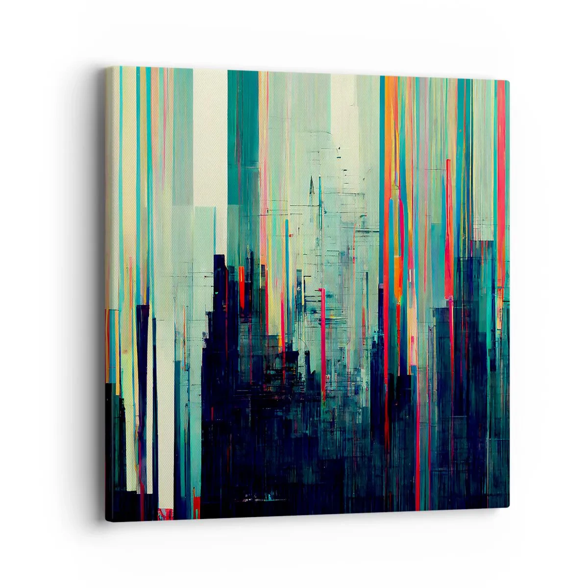 Bild auf Leinwand - Leinwandbild - Futuristische Stadt - 40x40 cm