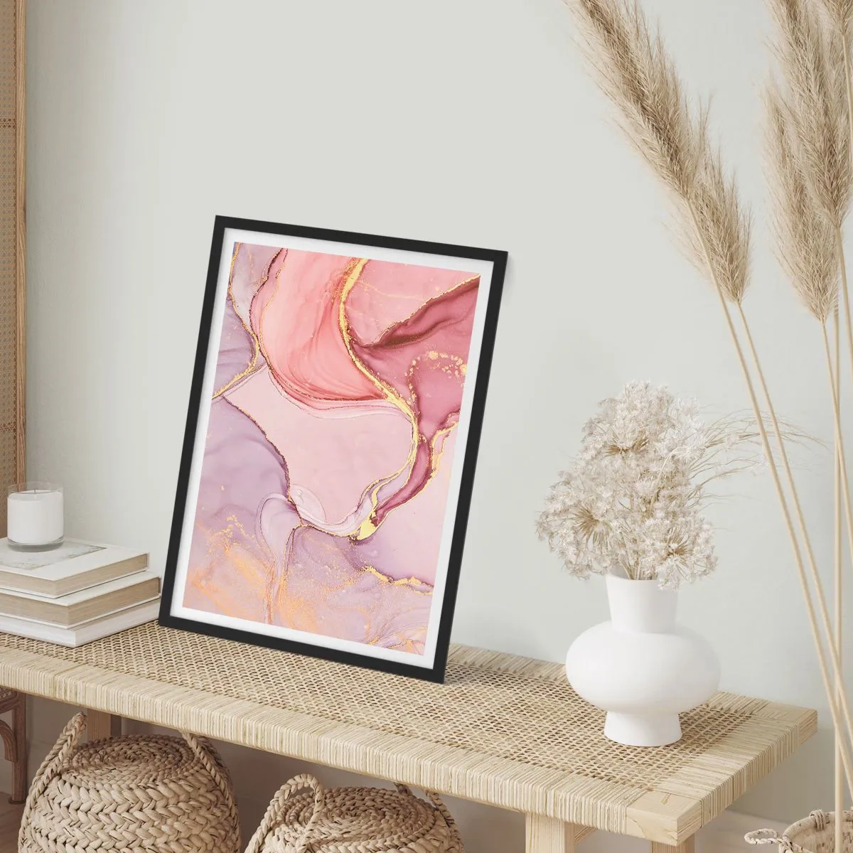 Poster in einem schwarzem Rahmen - Eine Liebkosung der Farben - 70x100 cm