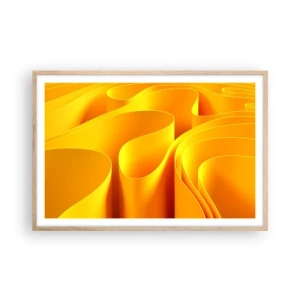 Poster in einem Rahmen aus heller Eiche - Wie Sonnenwellen - 91x61 cm